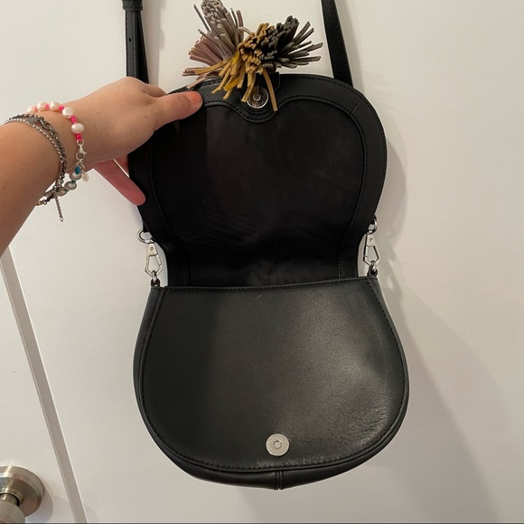 ⭐️ Rebecca Minkoff Sofia Multicolor Tassel Rainbow Black Leather Crossbody Bag - Picture 10 of 16